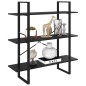 vidaXL Estantería 3 niveles madera maciza de pino negro 100x30x105 cm vidaXL Estantería 3 niveles madera maciza de pino negro 100x30x105 cm