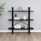 vidaXL Estantería 3 niveles madera maciza de pino negro 100x30x105 cm vidaXL Estantería 3 niveles madera maciza de pino negro 100x30x105 cm
