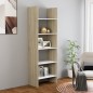 vidaXL Estantería madera contrachapada blanco y roble 60x35x180 cm vidaXL Estantería madera contrachapada blanco y roble 60x35x180 cm