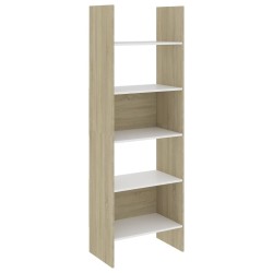 vidaXL Estantería madera contrachapada blanco y roble 60x35x180 cm