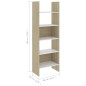 vidaXL Estantería madera contrachapada blanco y roble 60x35x180 cm vidaXL Estantería madera contrachapada blanco y roble 60x35x180 cm