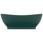 vidaXL Lavabo lujo con rebosadero cerámica verde oscuro 58,5x39 cm vidaXL Lavabo lujo con rebosadero cerámica verde oscuro 58,5x39 cm