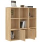 vidaXL Estantería madera contrachapada color roble Sonoma 98x30x98cm vidaXL Estantería madera contrachapada color roble Sonoma 98x30x98cm