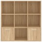 vidaXL Estantería madera contrachapada color roble Sonoma 98x30x98cm vidaXL Estantería madera contrachapada color roble Sonoma 98x30x98cm