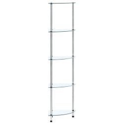 vidaXL Estantería 5 niveles cristal templado transparente 30x30x130 cm