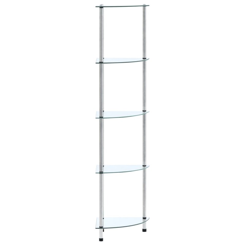 vidaXL Estantería 5 niveles cristal templado transparente 30x30x130 cm vidaXL Estantería 5 niveles cristal templado transparente 30x30x130 cm