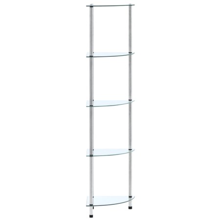 vidaXL Estantería 5 niveles cristal templado transparente 30x30x130 cm