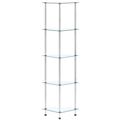 vidaXL Estantería 5 niveles cristal templado transparente 30x30x130 cm