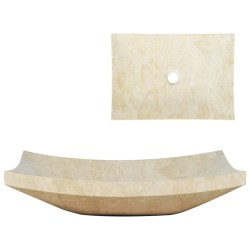 vidaXL Lavabo 50x35x12 cm mármol color crema