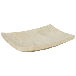 vidaXL Lavabo 50x35x12 cm mármol color crema