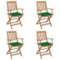 vidaXL Sillas de jardín plegables 4 uds y cojines madera maciza acacia vidaXL Sillas de jardín plegables 4 uds y cojines madera maciza acacia