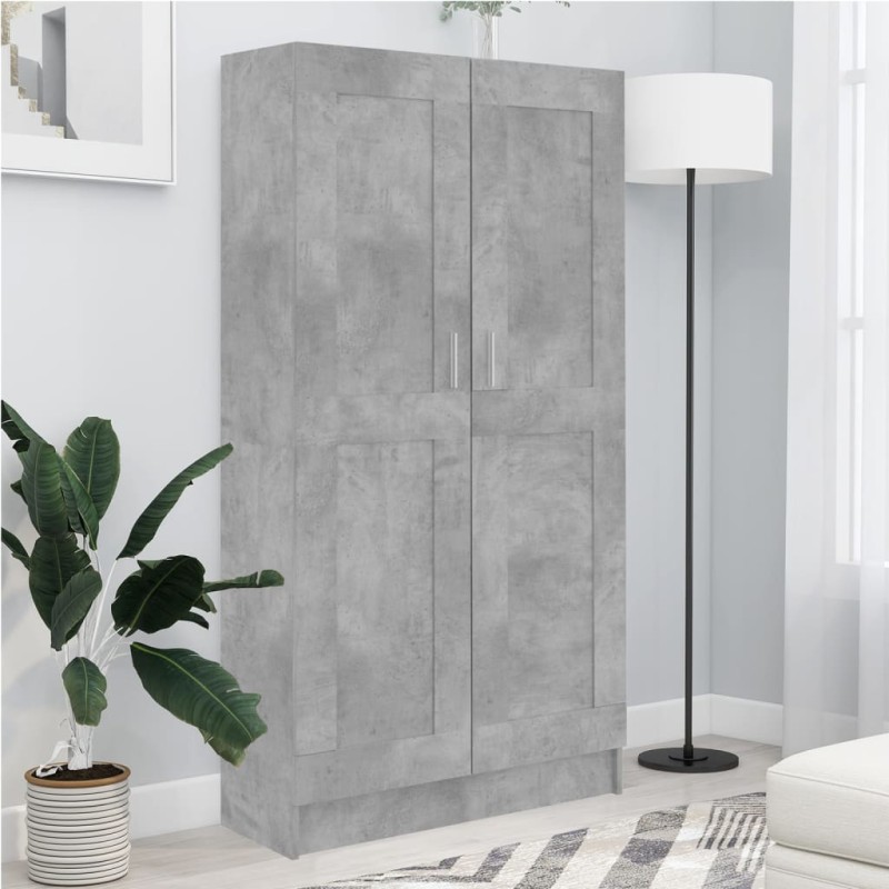 vidaXL Armario de libros contrachapada gris hormigón 82,5x30,5x150cm vidaXL Armario de libros contrachapada gris hormigón 82,5x30,5x150cm