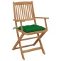 vidaXL Sillas de jardín plegables 4 uds y cojines madera maciza acacia vidaXL Sillas de jardín plegables 4 uds y cojines madera maciza acacia