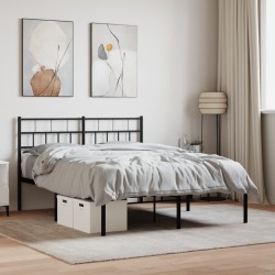vidaXL Estructura de cama con cabecero metal negro 120x190 cm