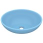 vidaXL Lavabo de lujo ovalado cerámica azul claro mate 40x33 cm vidaXL Lavabo de lujo ovalado cerámica azul claro mate 40x33 cm