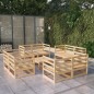 vidaXL Juego de muebles de jardín 9 piezas madera maciza de pino vidaXL Juego de muebles de jardín 9 piezas madera maciza de pino