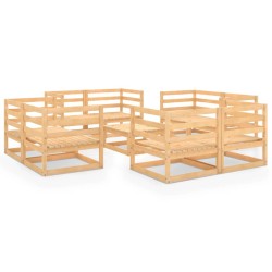 vidaXL Juego de muebles de jardín 9 piezas madera maciza de pino