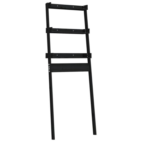 vidaXL Estante de baño madera maciza de pino negro 63,5x32x179 cm