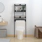 vidaXL Estante de baño madera maciza de pino negro 63,5x32x179 cm