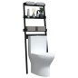 vidaXL Estante de baño madera maciza de pino negro 63,5x32x179 cm