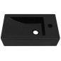 vidaXL Lavabo con agujero grifo rectangular cerámica 46x25,5x12 negro vidaXL Lavabo con agujero grifo rectangular cerámica 46x25,5x12 negro