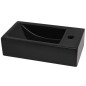 vidaXL Lavabo con agujero grifo rectangular cerámica 46x25,5x12 negro vidaXL Lavabo con agujero grifo rectangular cerámica 46x25,5x12 negro