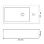 vidaXL Lavabo con agujero grifo rectangular cerámica 46x25,5x12 negro vidaXL Lavabo con agujero grifo rectangular cerámica 46x25,5x12 negro
