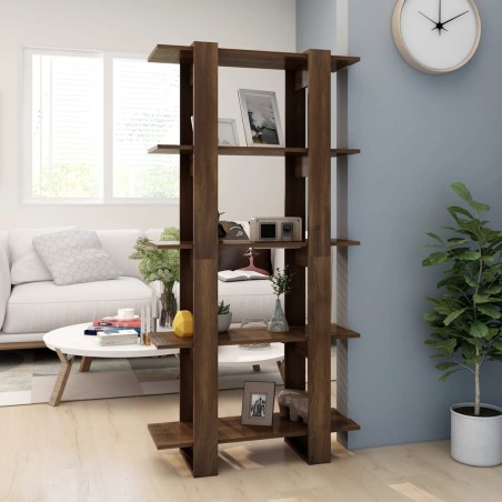 vidaXL Estantería madera contrachapada marrón roble 80x30x160 cm