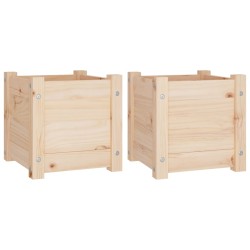 vidaXL Jardineras 2 uds madera maciza de pino 31x31x31 cm