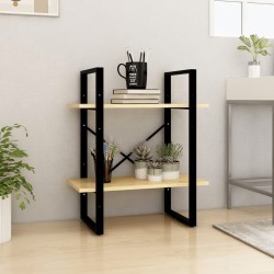 vidaXL Estantería de 2 niveles madera maciza de pino 60x30x70 cm