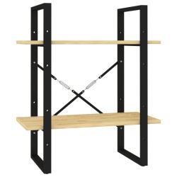 vidaXL Estantería de 2 niveles madera maciza de pino 60x30x70 cm