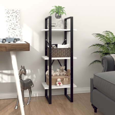 vidaXL Estantería de 3 niveles madera contrachapada blanco 40x30x105cm