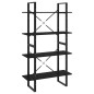 vidaXL Estantería 4 niveles madera maciza de pino negro 80x30x140 cm vidaXL Estantería 4 niveles madera maciza de pino negro 80x30x140 cm