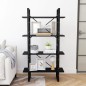 vidaXL Estantería 4 niveles madera maciza de pino negro 80x30x140 cm vidaXL Estantería 4 niveles madera maciza de pino negro 80x30x140 cm