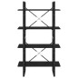 vidaXL Estantería 4 niveles madera maciza de pino negro 80x30x140 cm vidaXL Estantería 4 niveles madera maciza de pino negro 80x30x140 cm