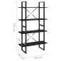 vidaXL Estantería 4 niveles madera maciza de pino negro 80x30x140 cm vidaXL Estantería 4 niveles madera maciza de pino negro 80x30x140 cm