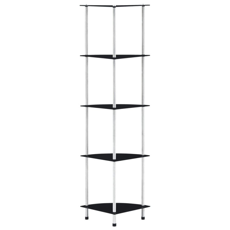 vidaXL Estantería 5 niveles cristal templado negro 30x30x130 cm vidaXL Estantería 5 niveles cristal templado negro 30x30x130 cm