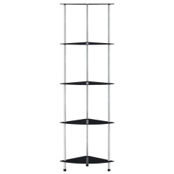 vidaXL Estantería 5 niveles cristal templado negro 30x30x130 cm