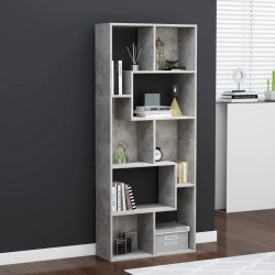 vidaXL Estantería madera contrachapada gris hormigón 67x24x161 cm