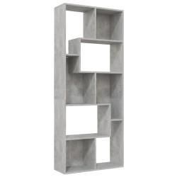 vidaXL Estantería madera contrachapada gris hormigón 67x24x161 cm