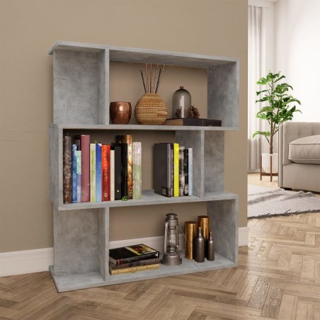 vidaXL Estantería madera contrachapada gris hormigón 80x24x96cm