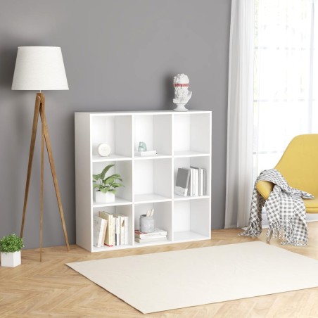 vidaXL Estantería de madera contrachapada blanco 98x30x98 cm