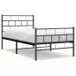 vidaXL Estructura de cama con cabecero y estribo metal negro 80x200 cm vidaXL Estructura de cama con cabecero y estribo metal negro 80x200 cm
