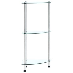 vidaXL Estantería 3 niveles cristal templado transparente 30x30x67 cm