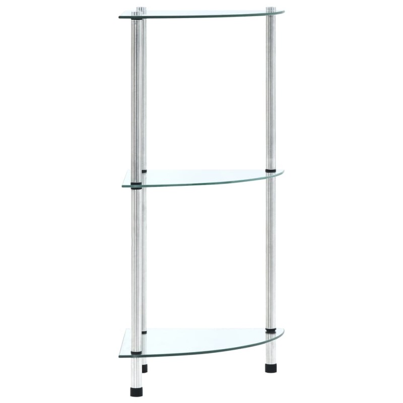 vidaXL Estantería 3 niveles cristal templado transparente 30x30x67 cm vidaXL Estantería 3 niveles cristal templado transparente 30x30x67 cm