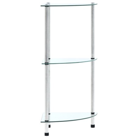 vidaXL Estantería 3 niveles cristal templado transparente 30x30x67 cm