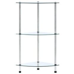 vidaXL Estantería 3 niveles cristal templado transparente 30x30x67 cm