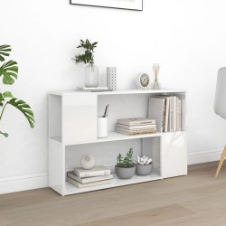 vidaXL Librería de madera contrachapada blanco brillante 100x24x63 cm