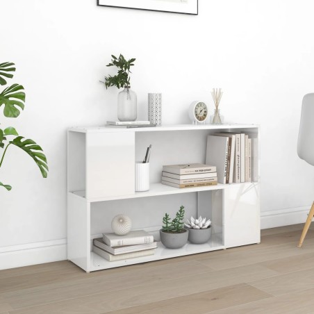 vidaXL Librería de madera contrachapada blanco brillante 100x24x63 cm