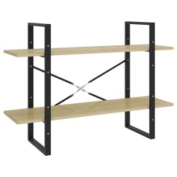 vidaXL Estantería de 2 niveles contrachapada roble Sonoma 100x30x70 cm